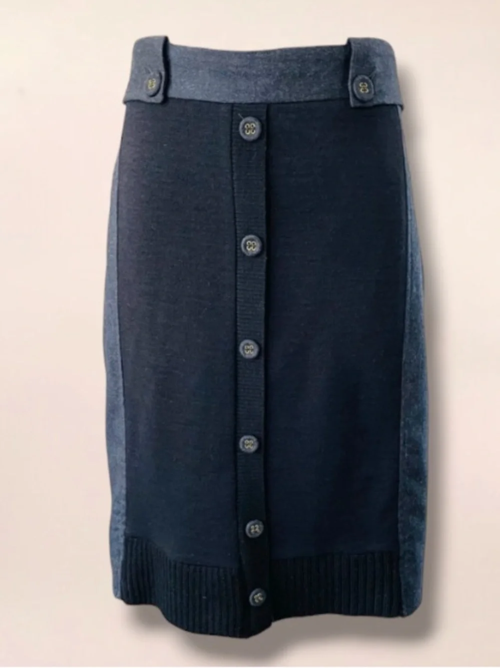 FRANKIE MORELLO MILAN SWEATER FRONT STRETCH WOOL SKIRT